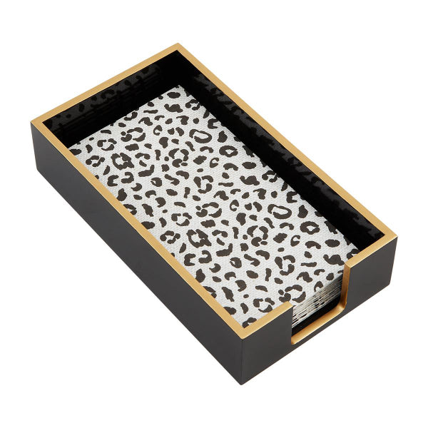 Animal Print Guest Towel & Caddy Set
