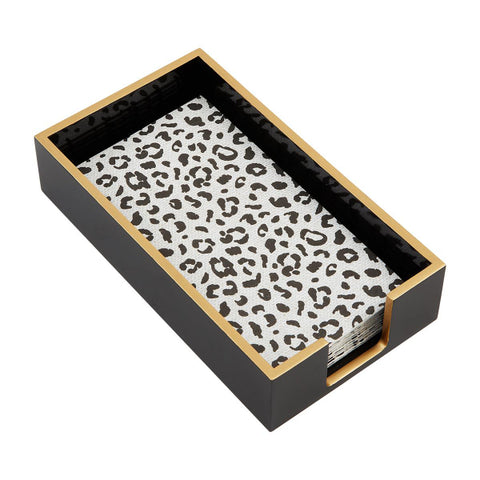 Animal Print Guest Towel & Caddy Set