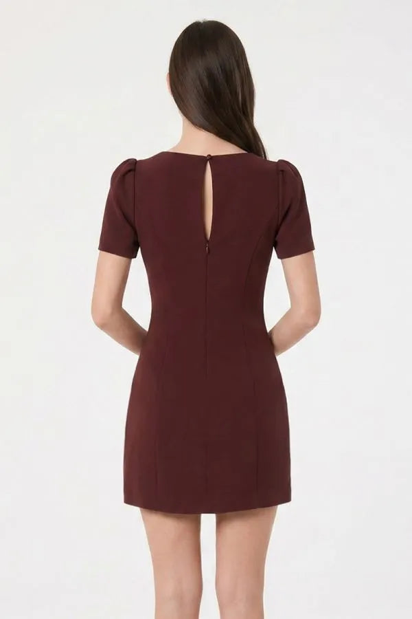 Boat Neck Contouring Seam Shift Dress
