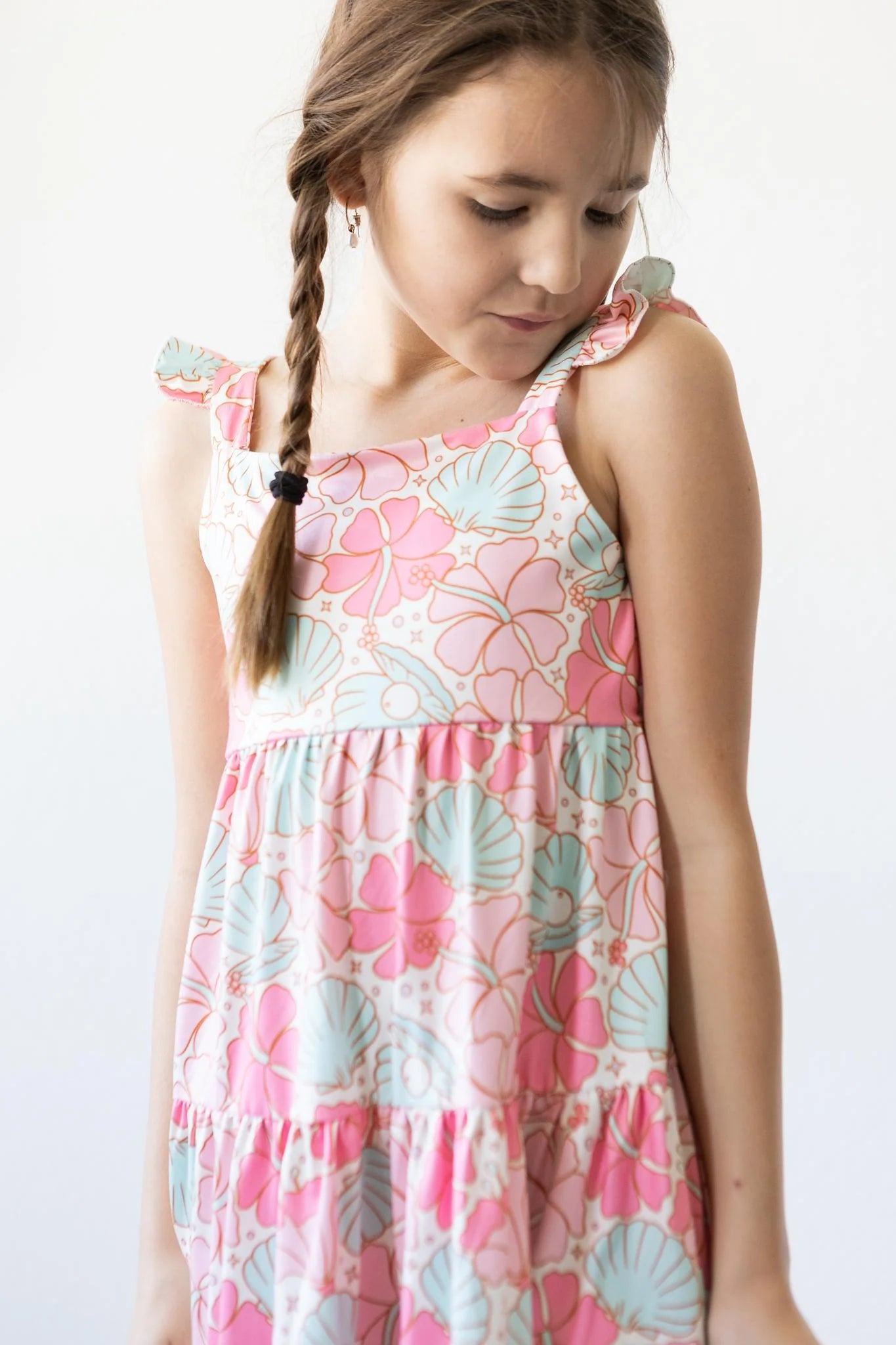 Girls Beach Daze Ruffle Maxi Dress