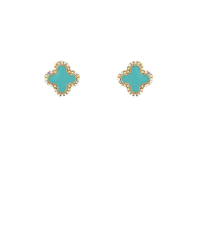 Crystal Clover Studs