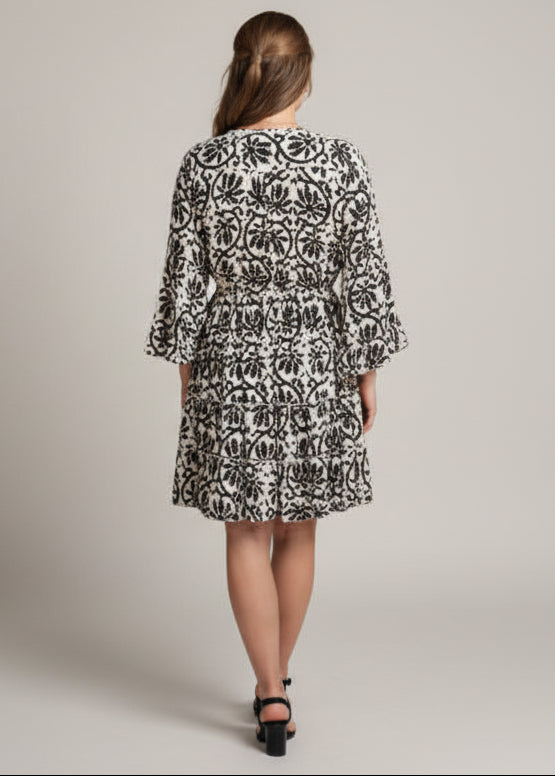 Black Shift Tiered Dress