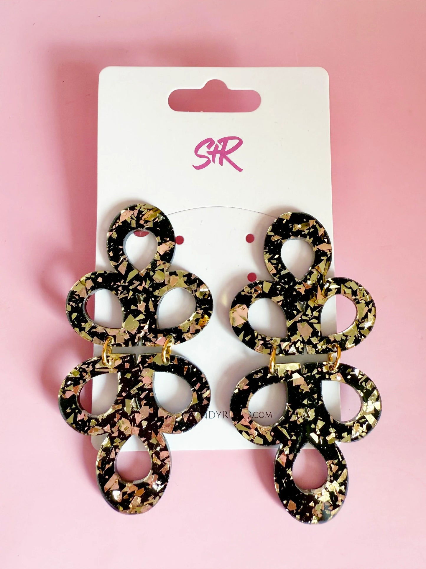 Black and Gold Confetti Janey