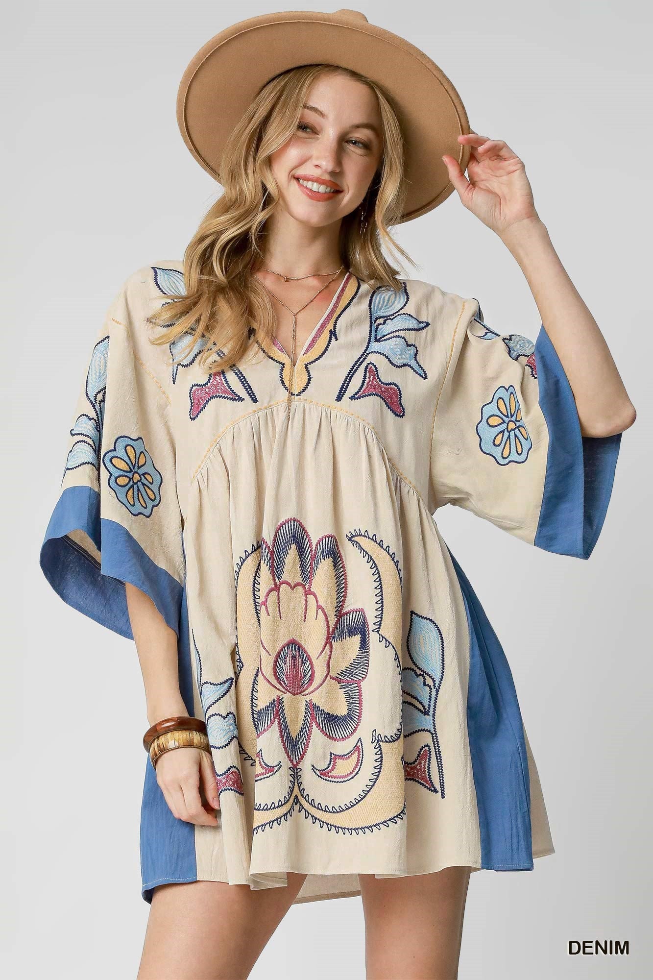Bohemian Embroidered Kaftan Dress