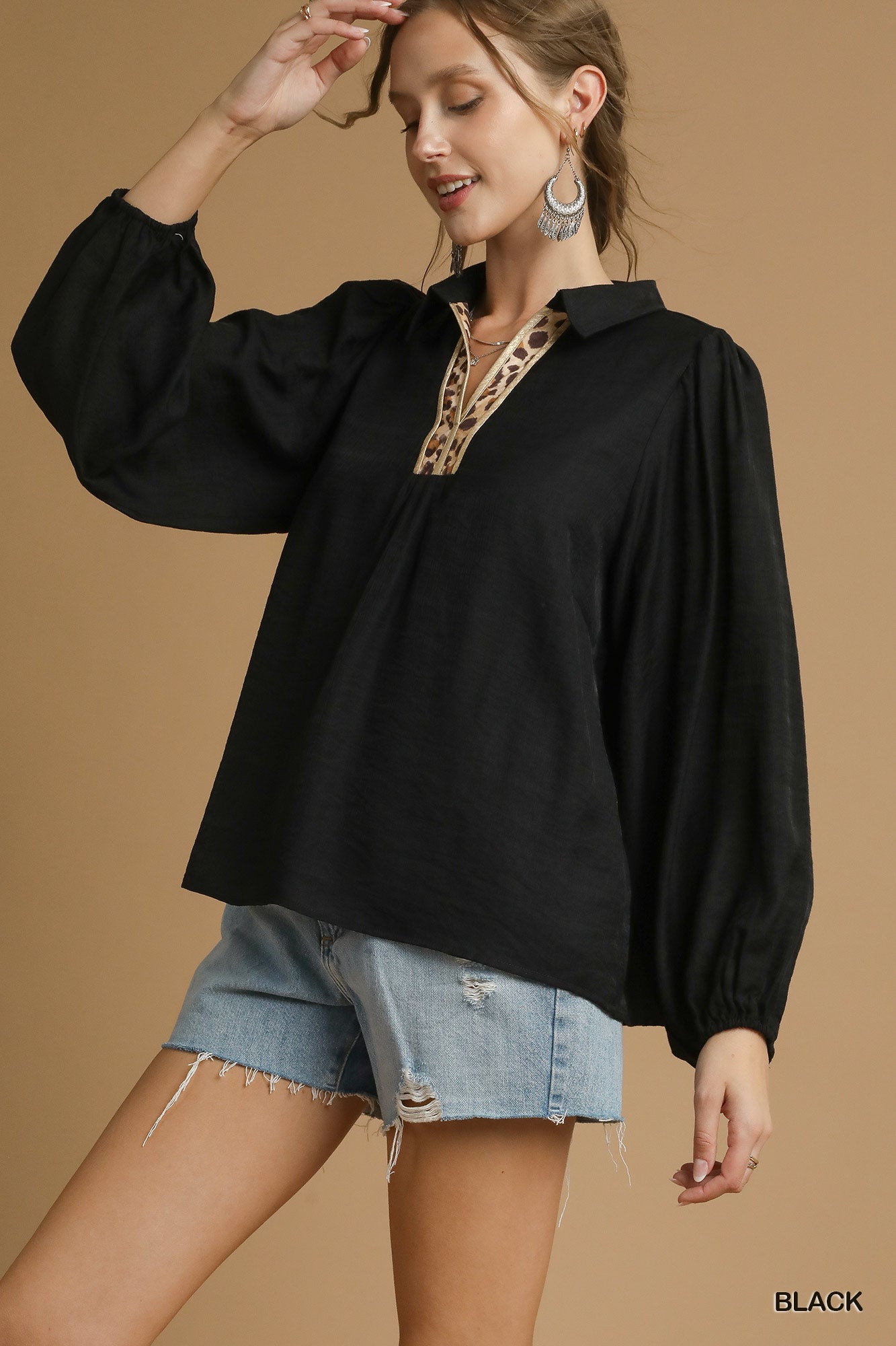 Leopard Accent Top
