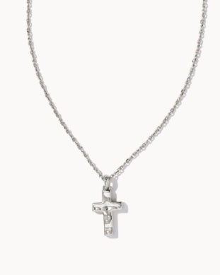 Cross Pendant Necklace Rhodium
