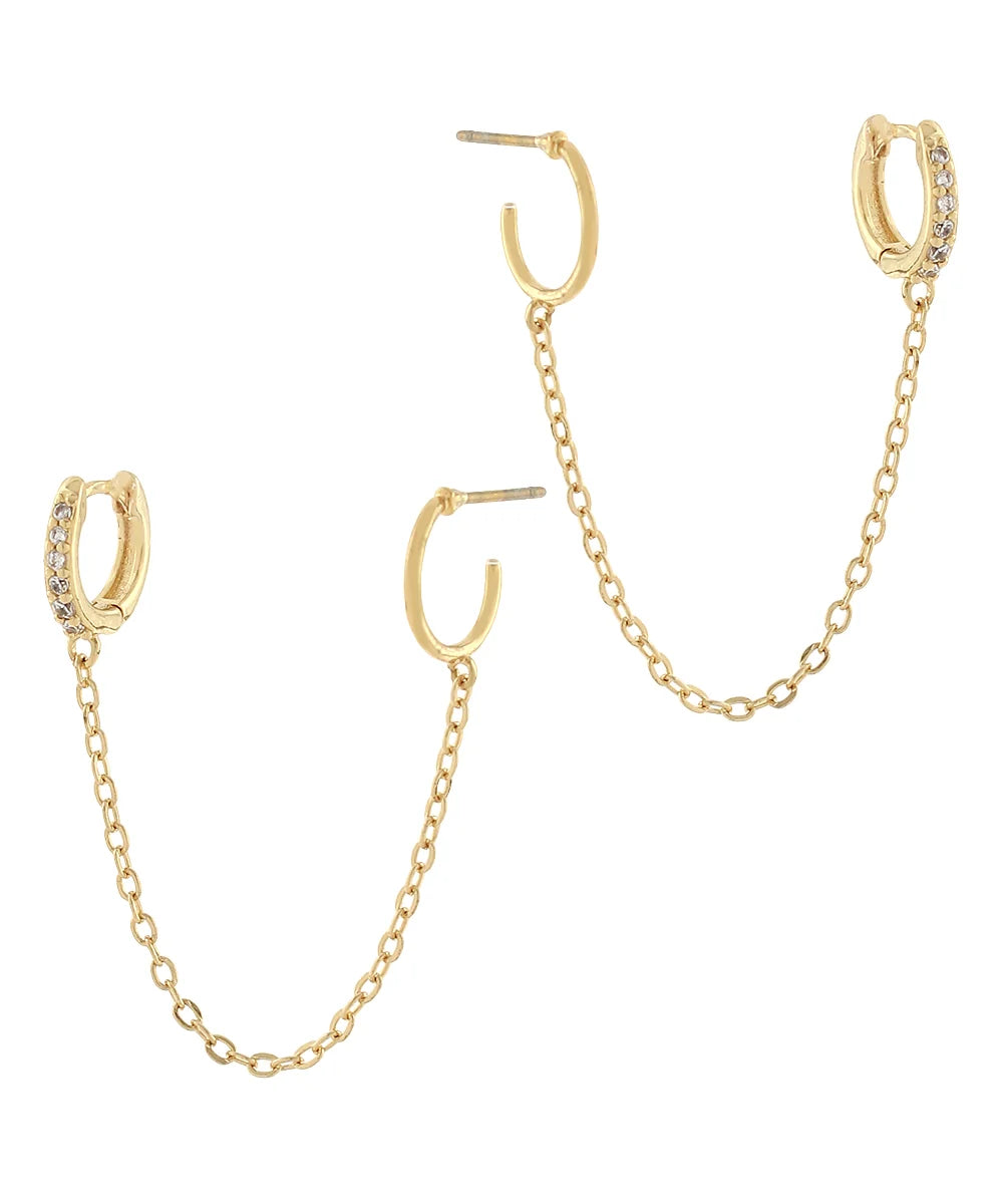 Chain Linked CZ Hoops