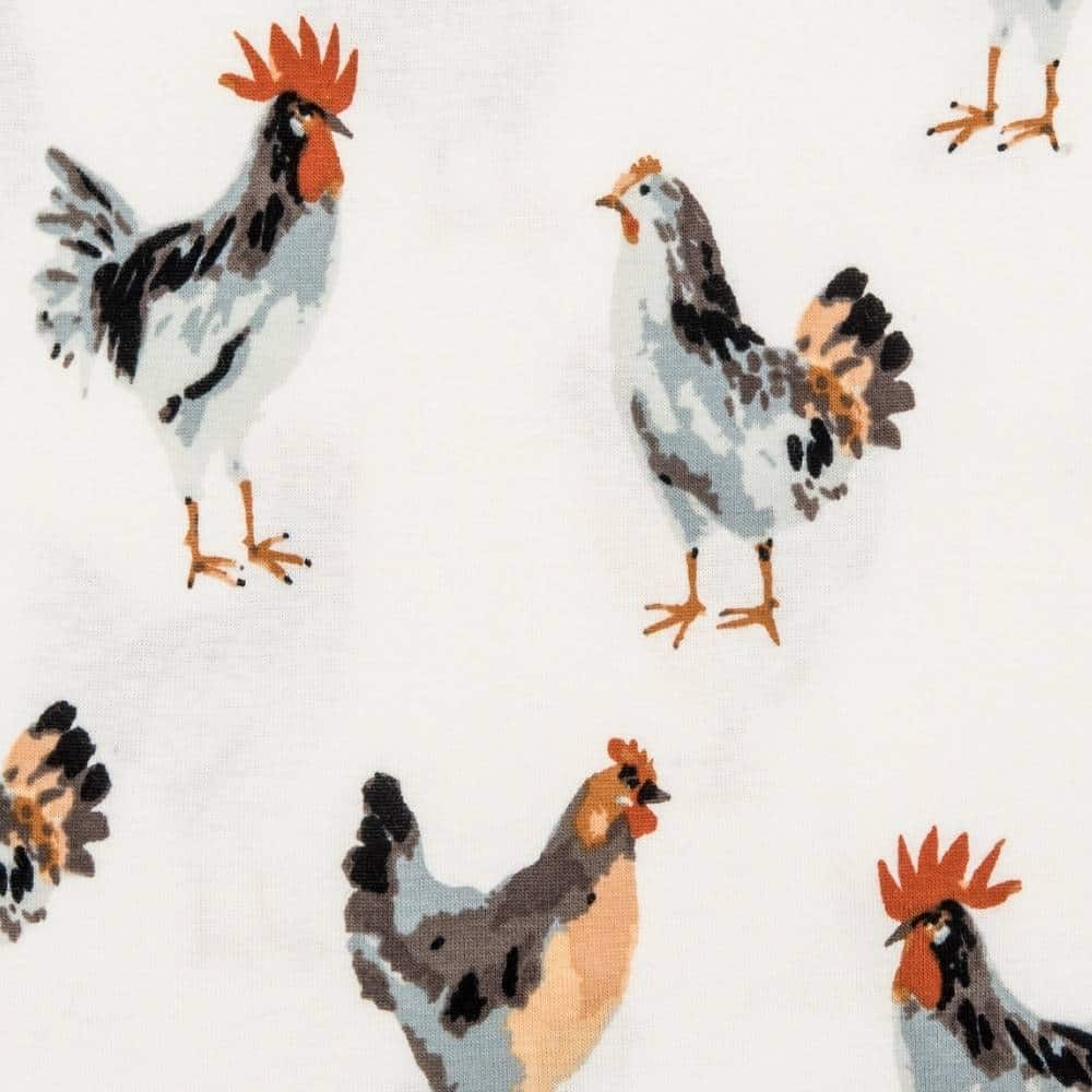 Chicken Organic Cotton Newborn Gown & Hat Set