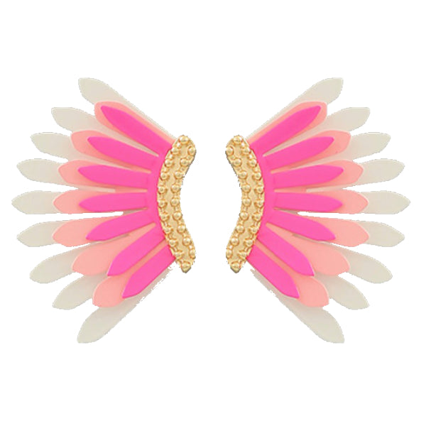 Color Coated Metal Wing Earrings