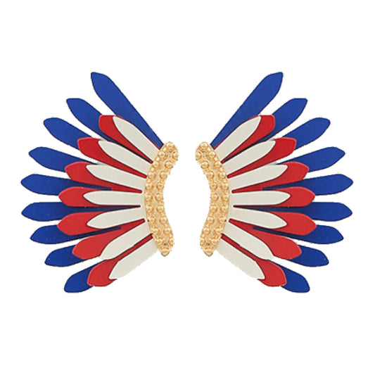 Color Coated Metal Wing Earrings