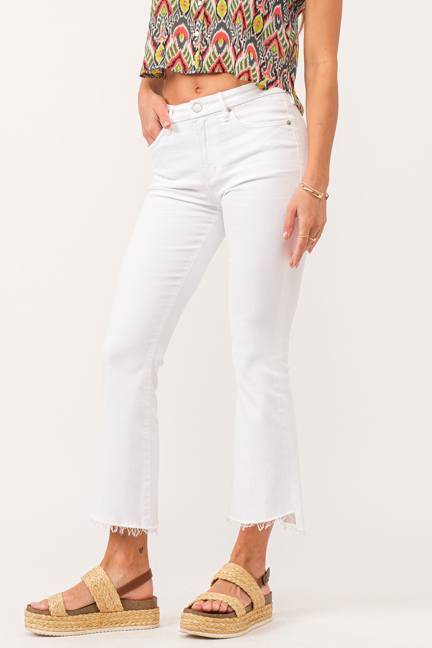 Jeanne Mid Rise Cropped Flare Jeans