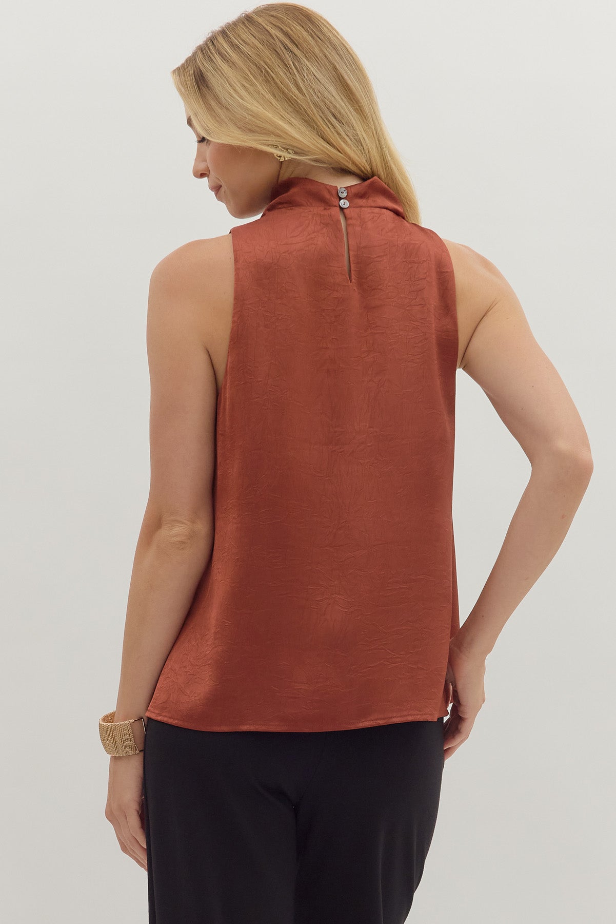 Sleeveless Mock Neck Top