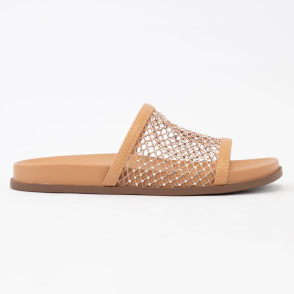 Ensure Rhinestone Mesh Slide Sandal