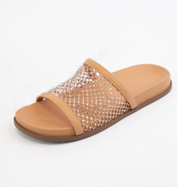 Ensure Rhinestone Mesh Slide Sandal