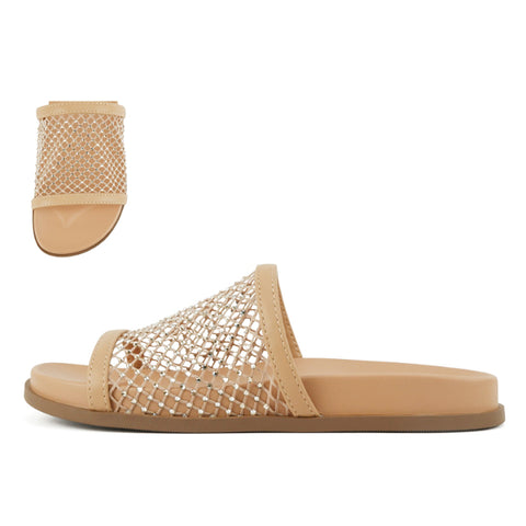 Ensure Rhinestone Mesh Slide Sandal