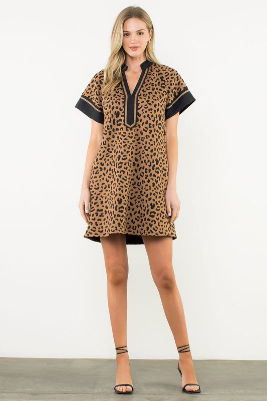 THML Knit Cheetah Print Dress