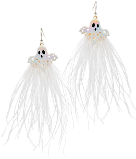 Feather Tail Ghost Earrings