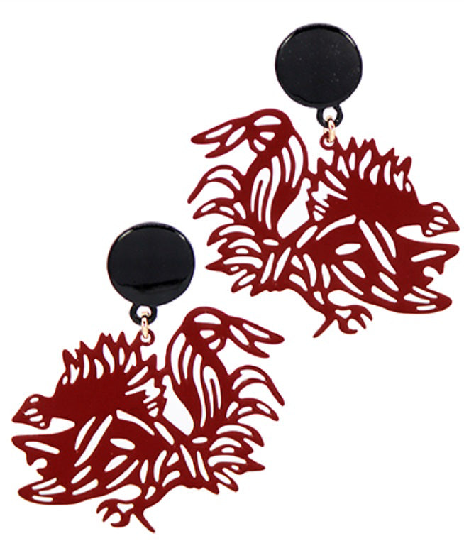 Filigree Gamecock Earrings