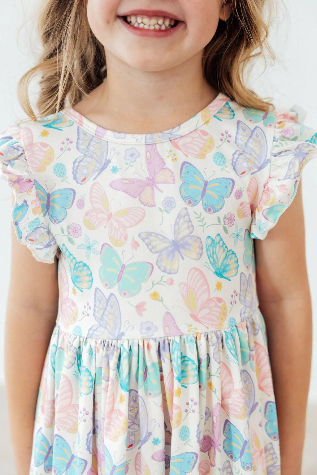 Butterflies Flutter Sleeve Twirl Dress
