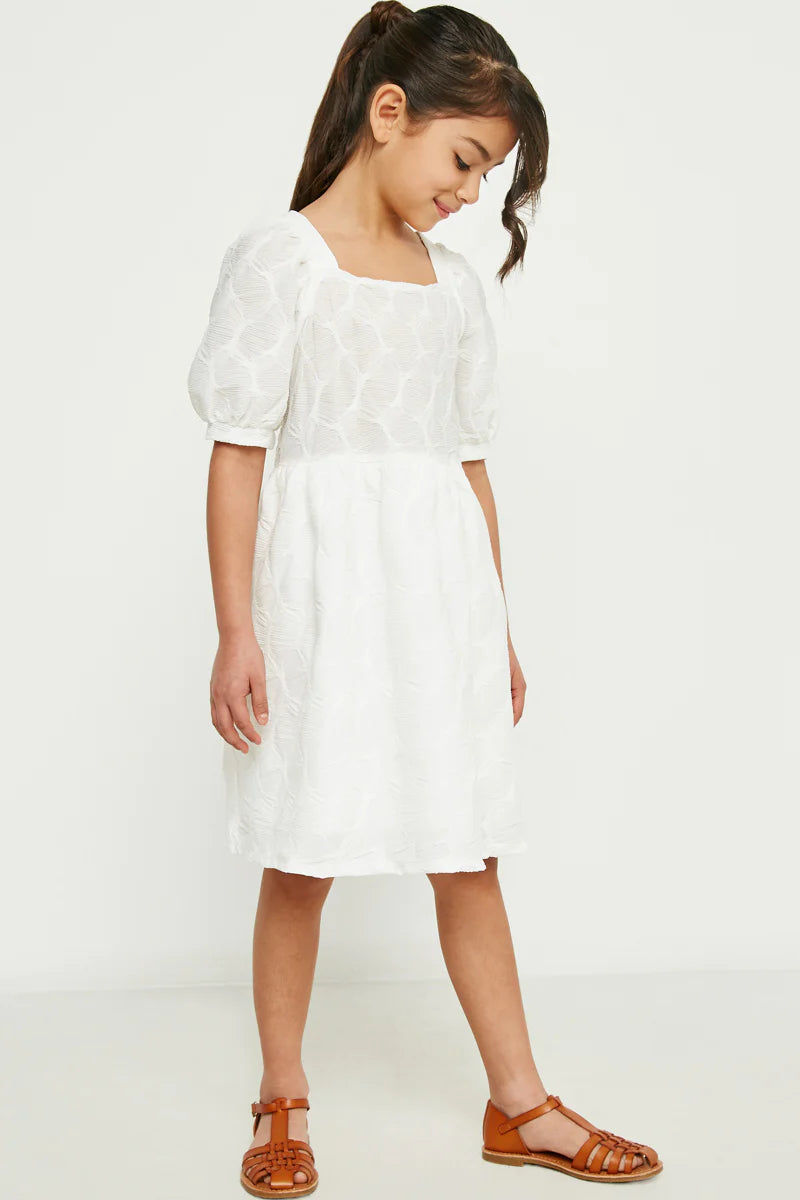 Girls Textured Bow Back Dress