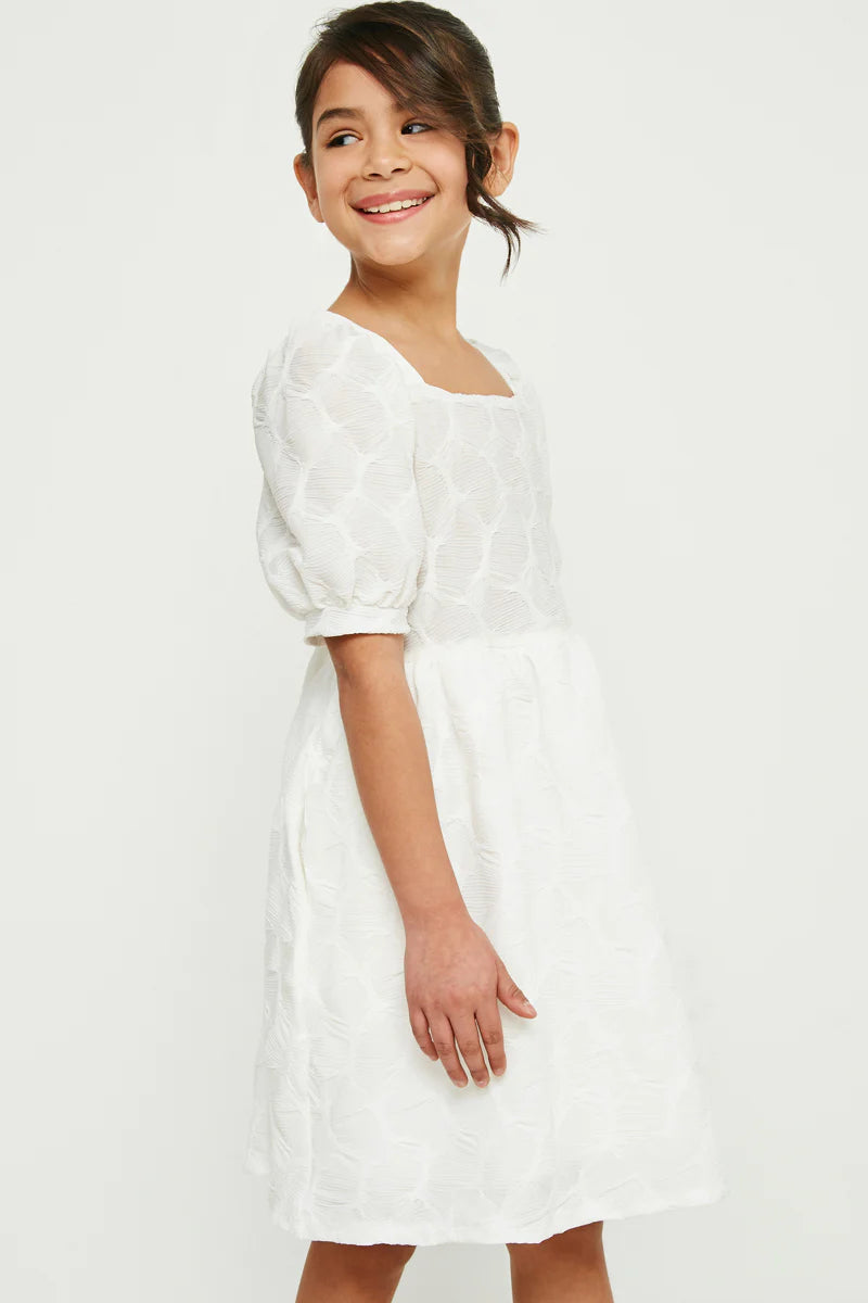 Girls Textured Bow Back Dress