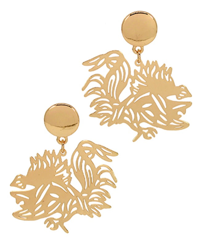 Filigree Gamecock Earrings