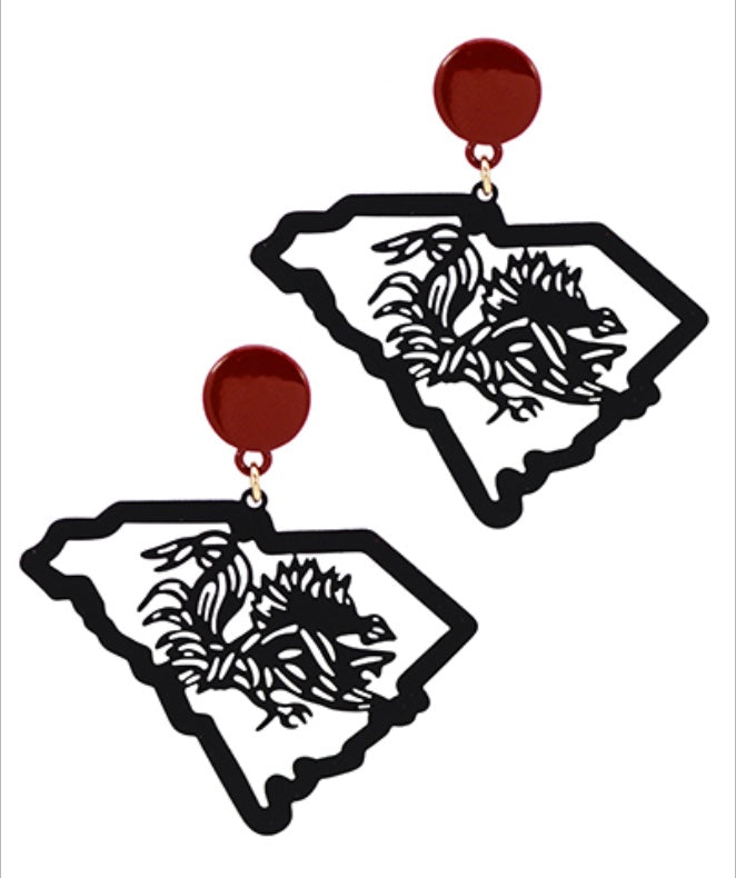 Gamecock & State Filigree Earrings