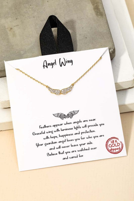 Girls Angel Wing Pendant Necklace