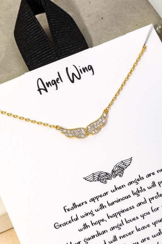 Girls Angel Wing Pendant Necklace