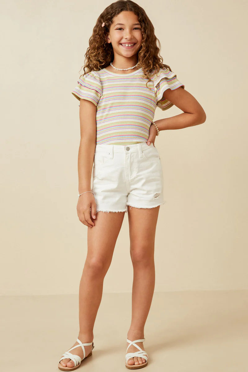 Girls distressed 2025 denim shorts