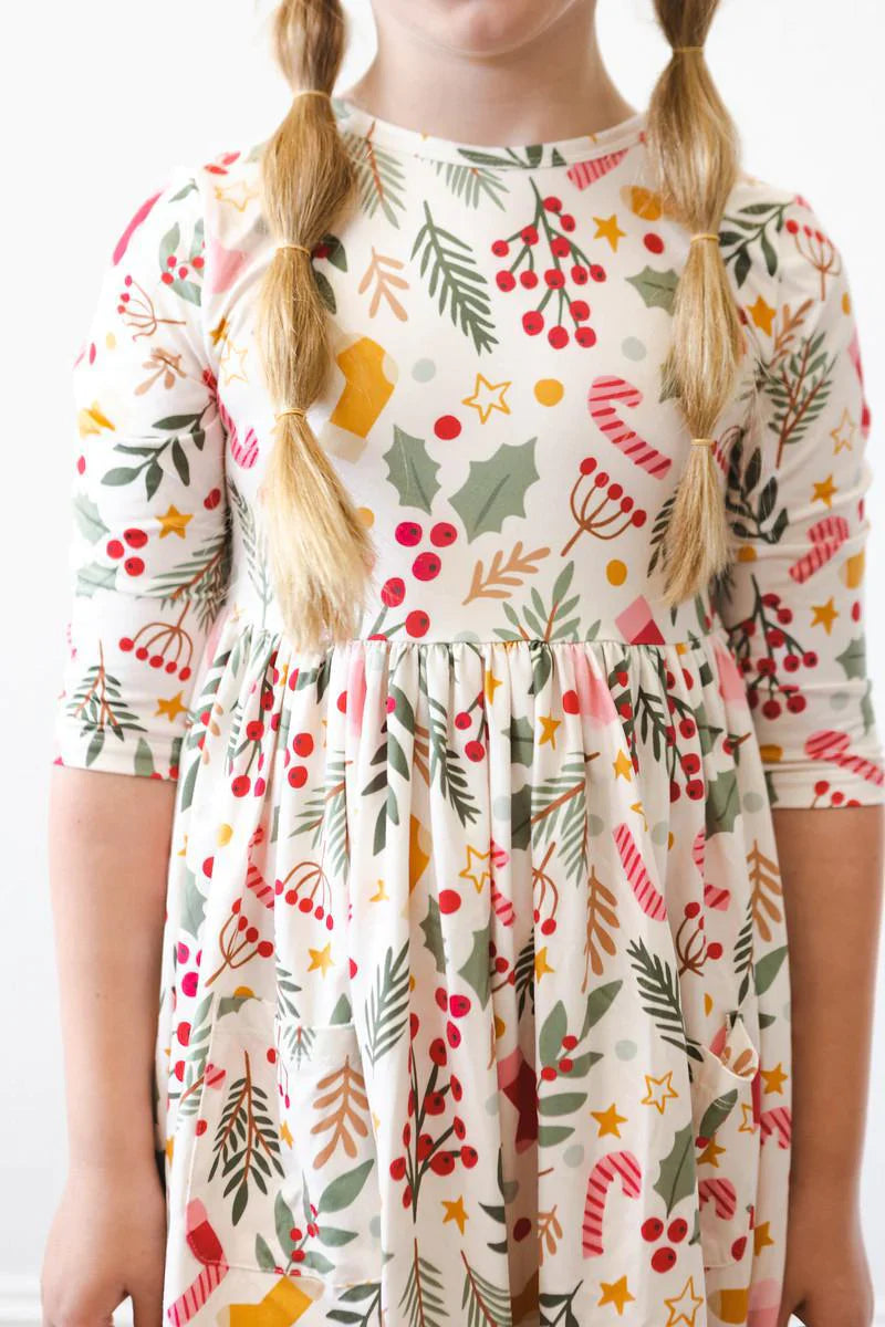Girls Holly Jolly Christmas Twirl Dress