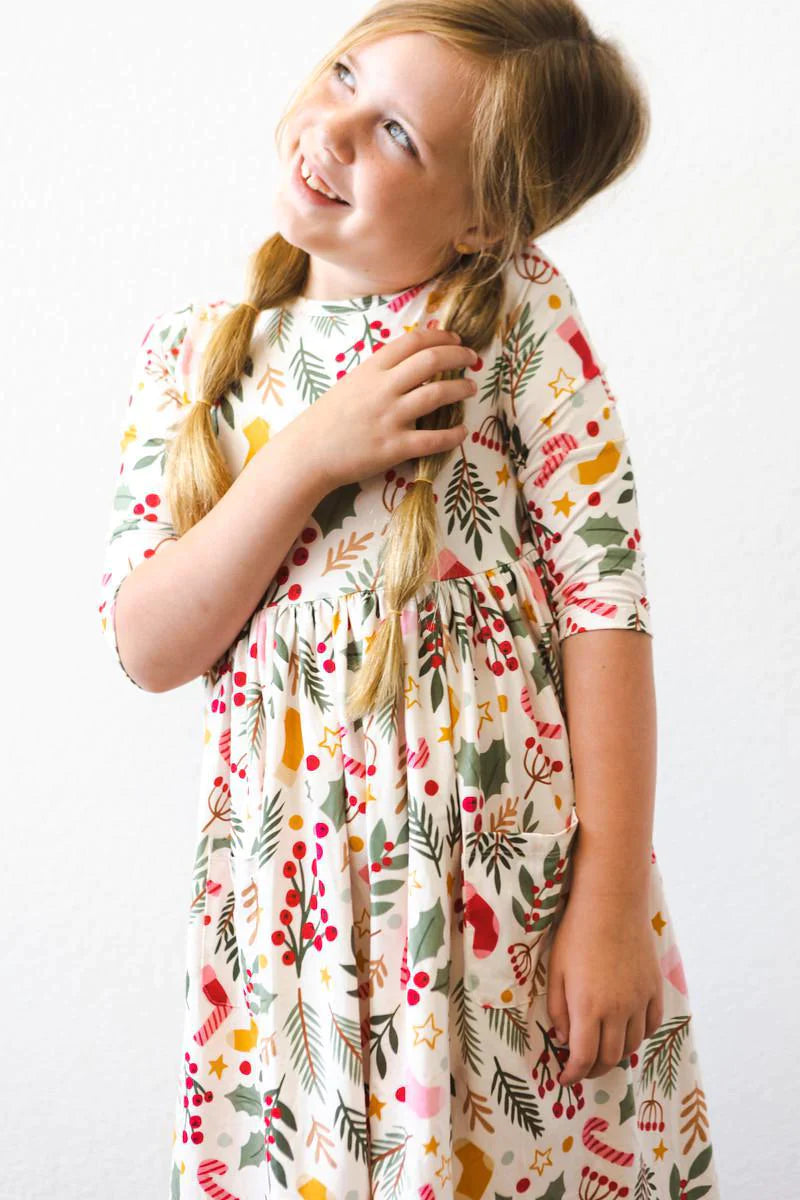 Girls Holly Jolly Christmas Twirl Dress