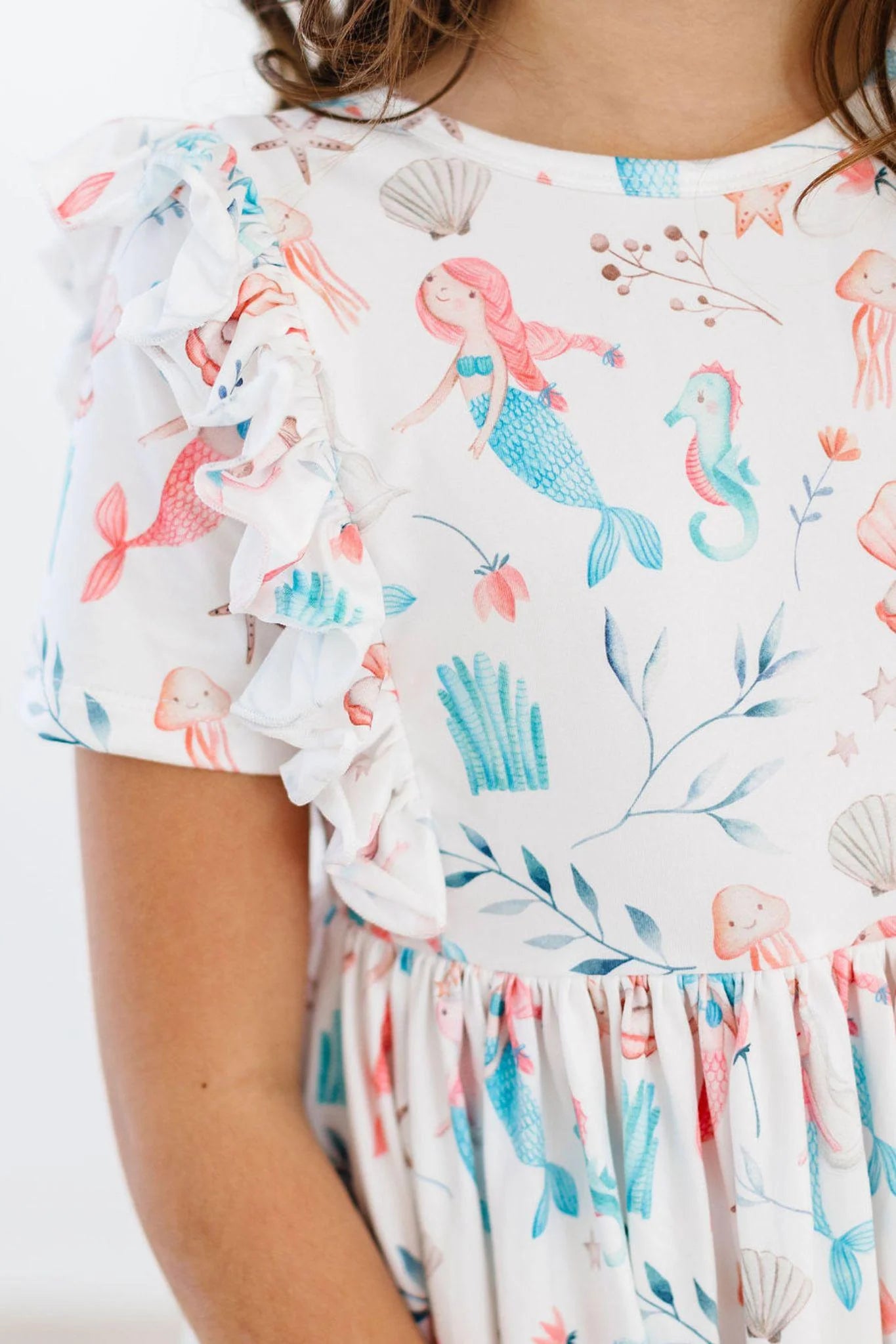 Girls Mermaid Friends Ruffle Twirl Dress