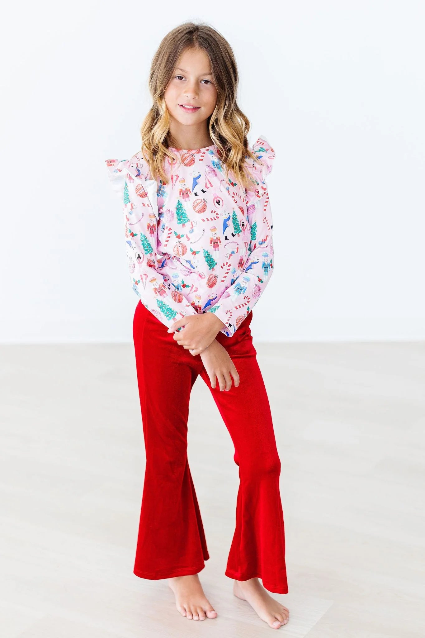 Girls Velvet Bells Leggings