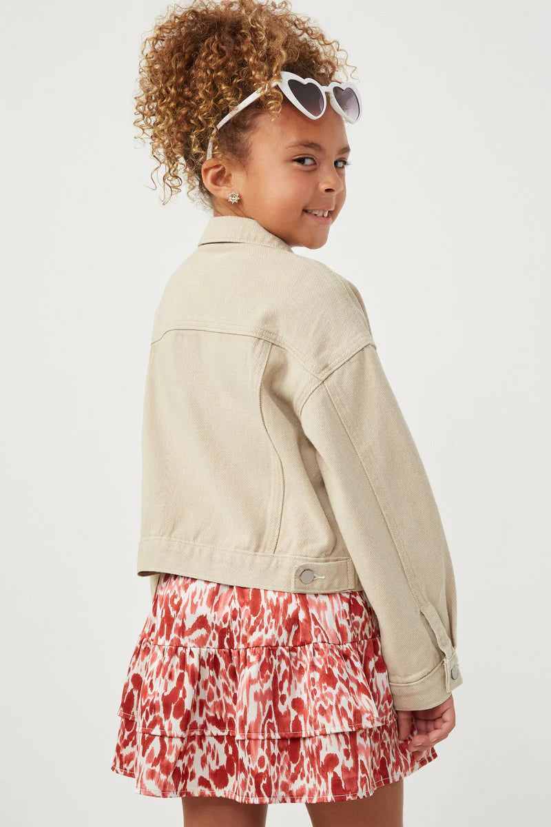 Girls Washed Cargo Denim Jacket