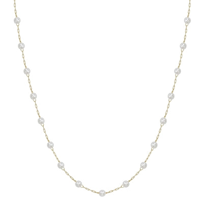 Gold Chain & Pearls Necklace
