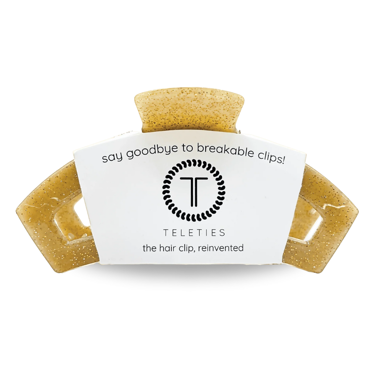 Open Gold Glitter Hair Clip