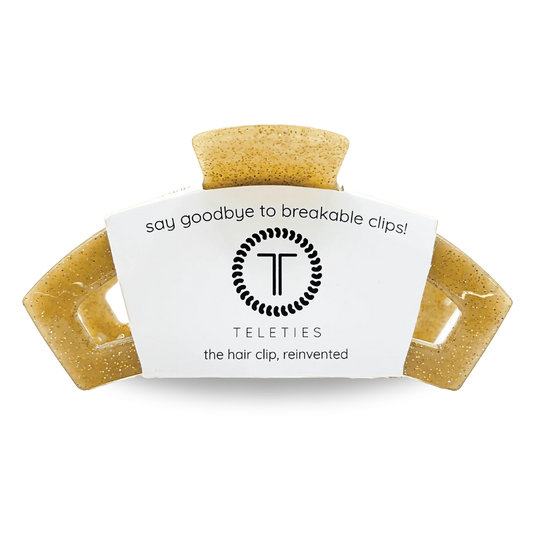 Open Gold Glitter Hair Clip