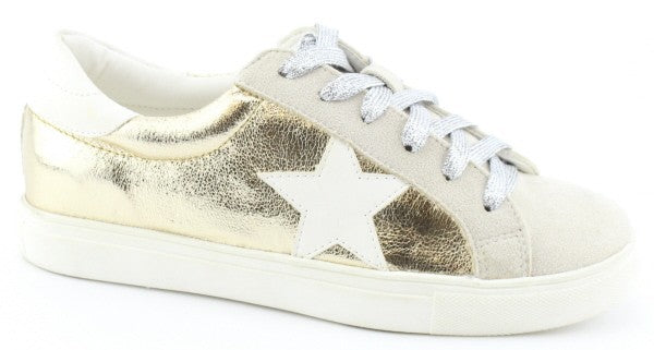 Gold Metallic Star Sneakero