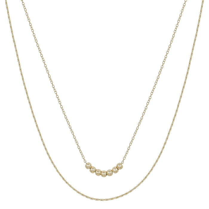 Layered Necklace with Beaded Chain