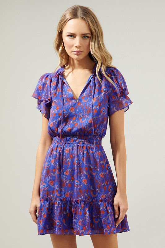 Harlann Floral Ruffle Mini Dress
