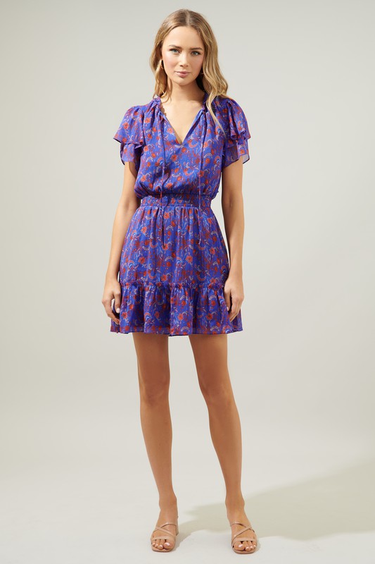 Harlann Floral Ruffle Mini Dress
