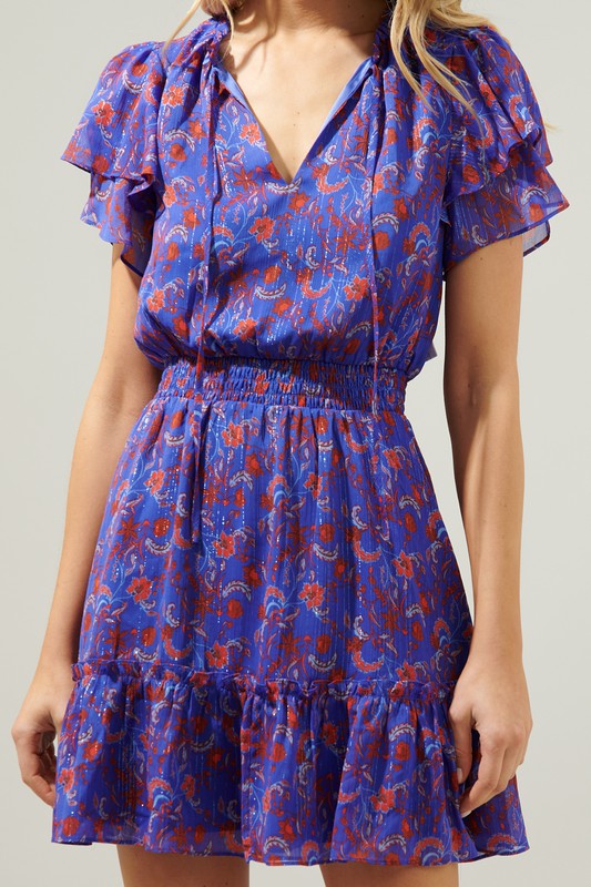 Harlann Floral Ruffle Mini Dress