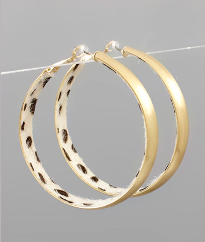 Inside Animal Print Hoops