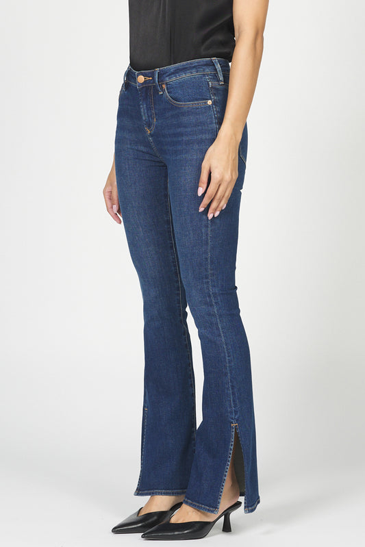 Jaxtyn Mid Rise Side Slit Bootcut Jeans