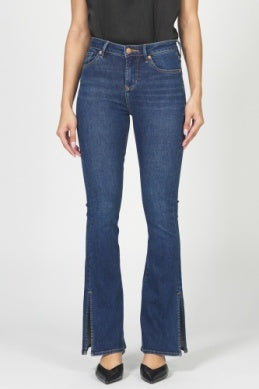 Jaxtyn Mid Rise Side Slit Bootcut Jeans