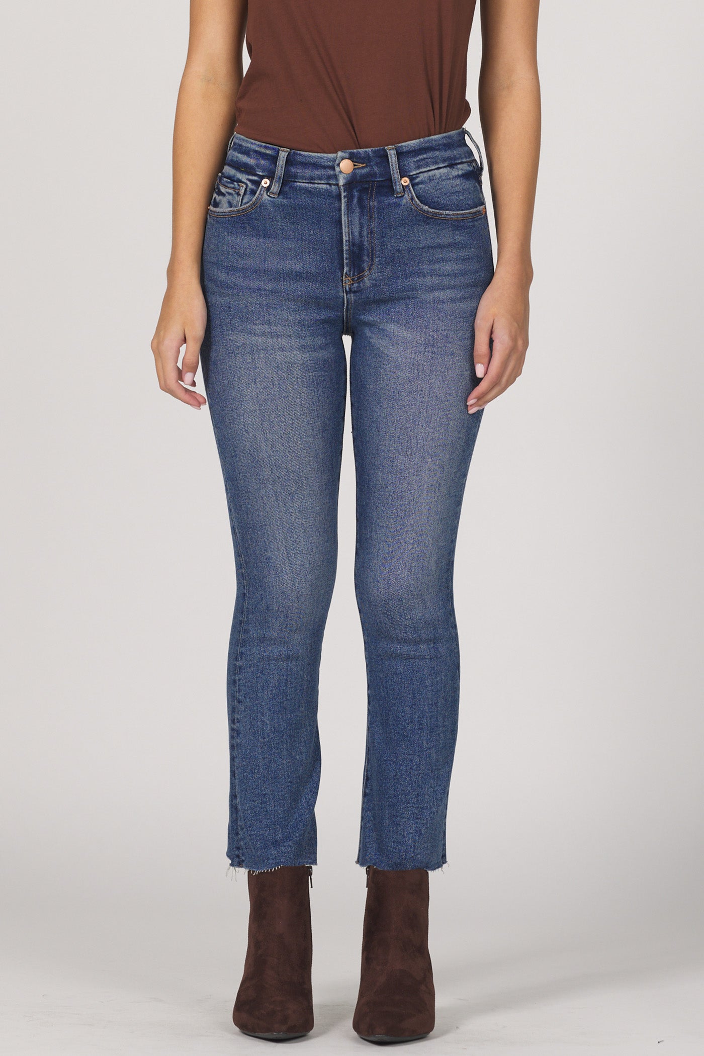 Jeanne Mid Rise Cropped Flare Jeans