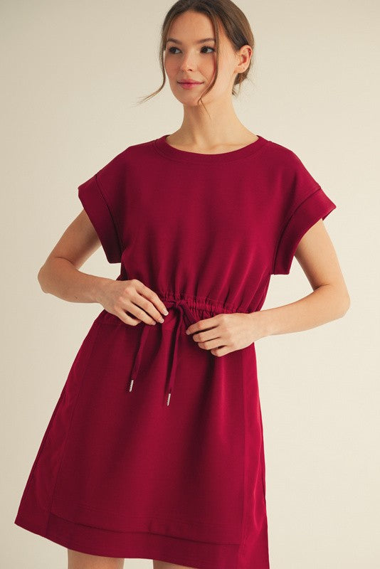 Jersey Drawstring Waist Dress Large / Garnet Jersey Drawstring Waist Dress Large / Garnet