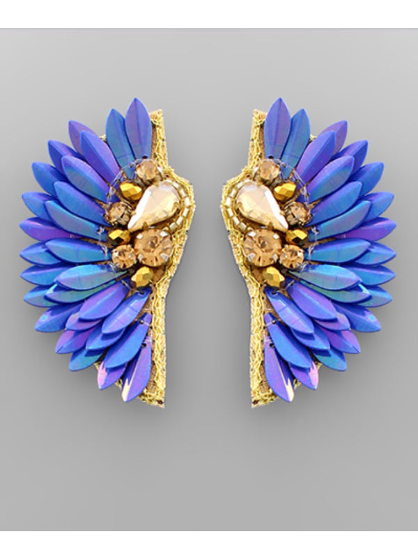 Jeweled Feather Earrings
