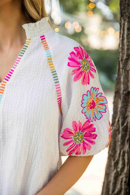 Floral Fiesta Embroidered Top